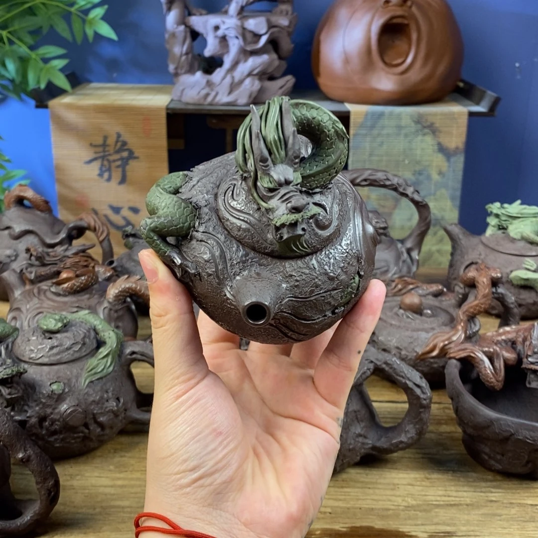 神***奇茶壶紫砂紫砂 龙壶