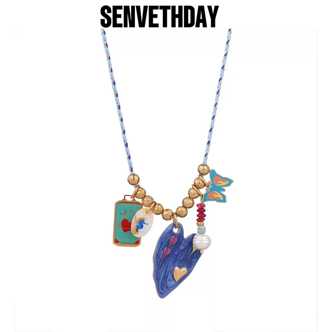 Senveth Day 铜合金项链 彩色调色盘编绳项链小众感甜酷新款