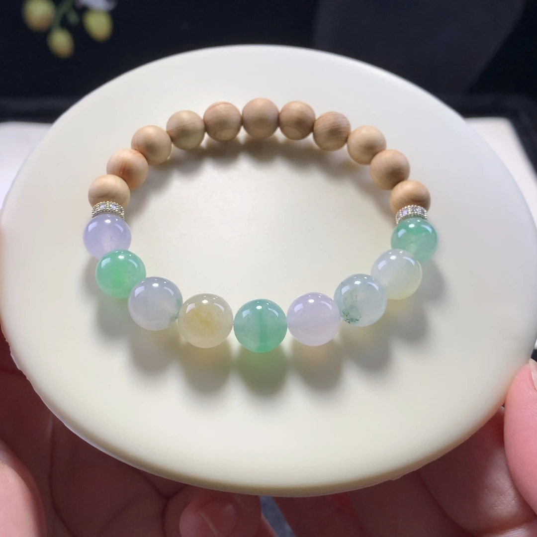 翡翠未镶嵌手链卡9落花时节