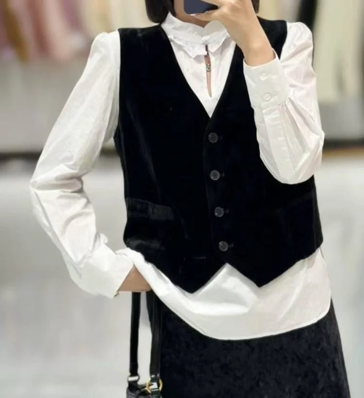 【锦衣服饰 单马甲】JF 3981丝绒时尚马甲