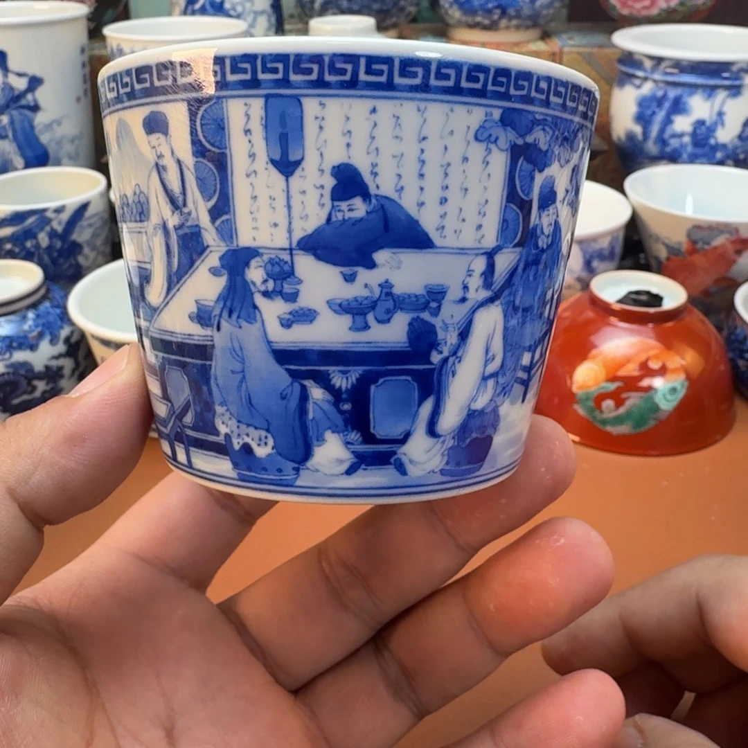 陶杯子景德镇全手工手绘陶瓷