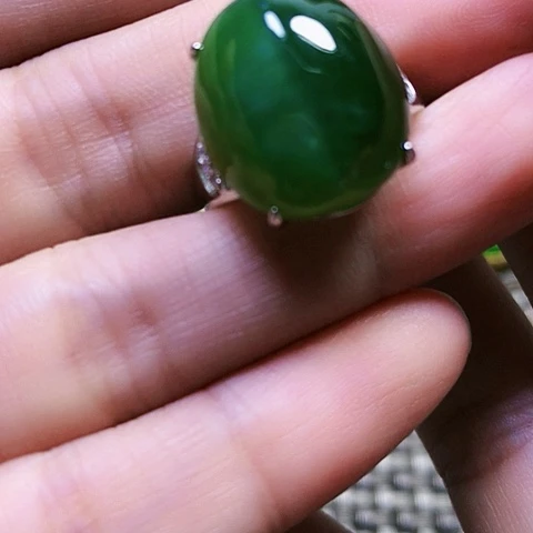 和田玉银S925镶嵌戒指