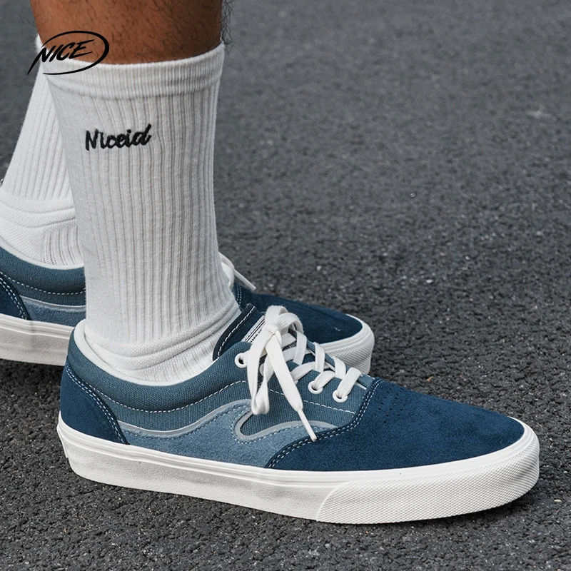 NICEID NICE运动帆布鞋翻毛皮低帮潮流休闲男女百搭缓震软弹耐磨
