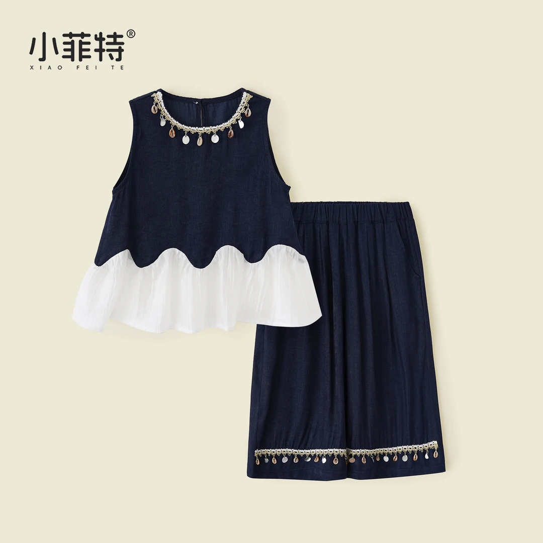 小菲特夏季新款女童套装洋气衣服女宝宝夏装无袖两件套BGTX51555