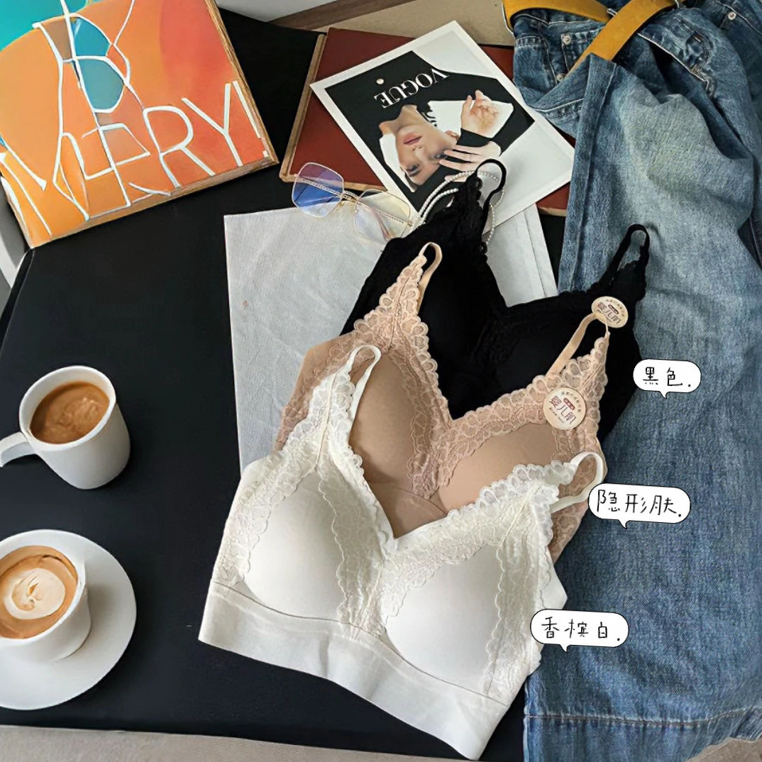 [舒芙云]粉底液无痕磨毛蕾丝美背固定杯聚拢美背内衣