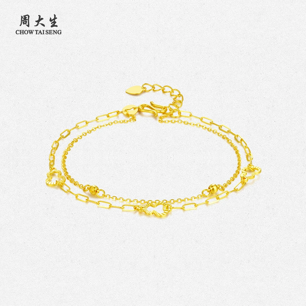 【周大生】福运环绕足金葫芦双层手链新款 G1WA00629CH