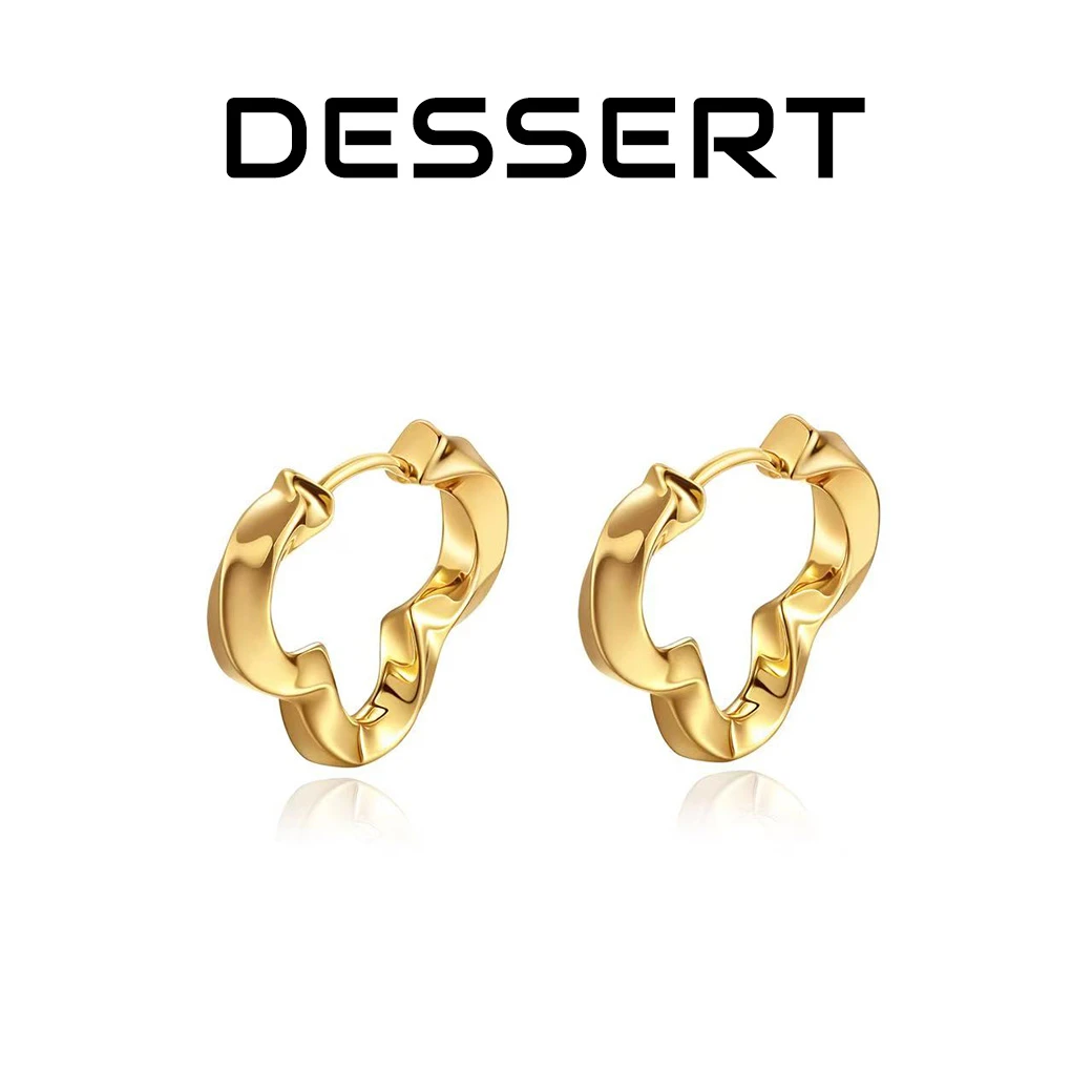 DESSERT 铜合金耳饰 金色【四叶草流光】耳环时尚轻奢气质复古
