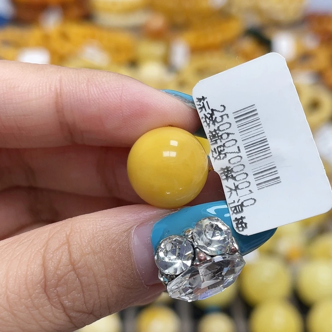 蜜蜡未镶嵌珠宝奇石12.6mm圆珠瑕