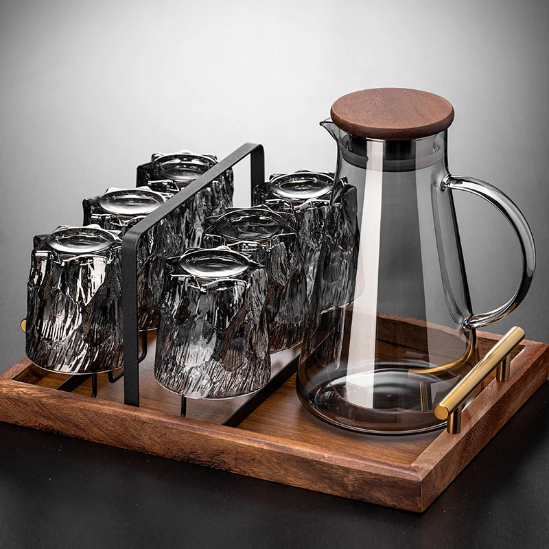 高级感玻璃喝水杯子套装家庭用待客厅轻奢水壶乔迁新居茶具一整套