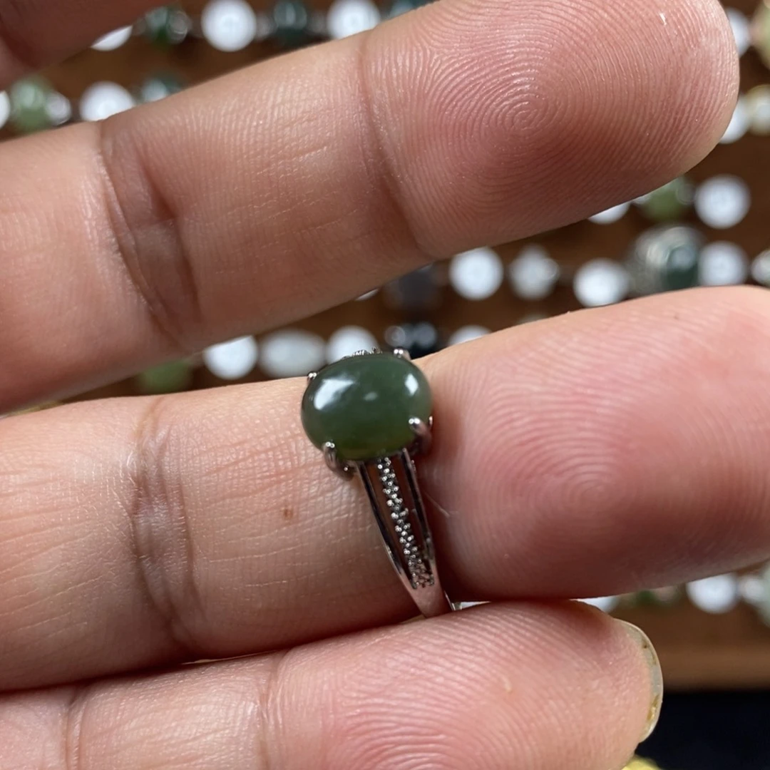 和田玉（青玉）戒指合金