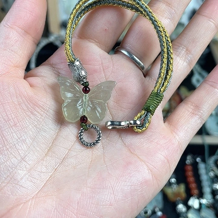 蛇纹石玉合金颈饰