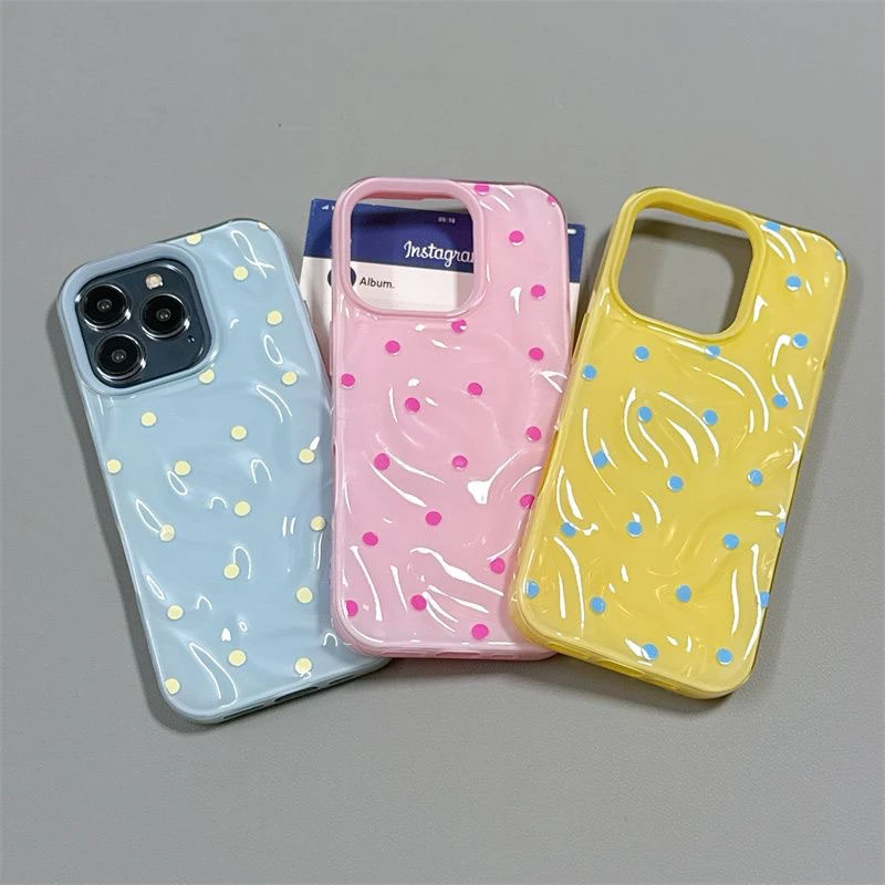 壳望波点波浪褶皱壳适用苹果iPhone15手机壳16新款14防摔16