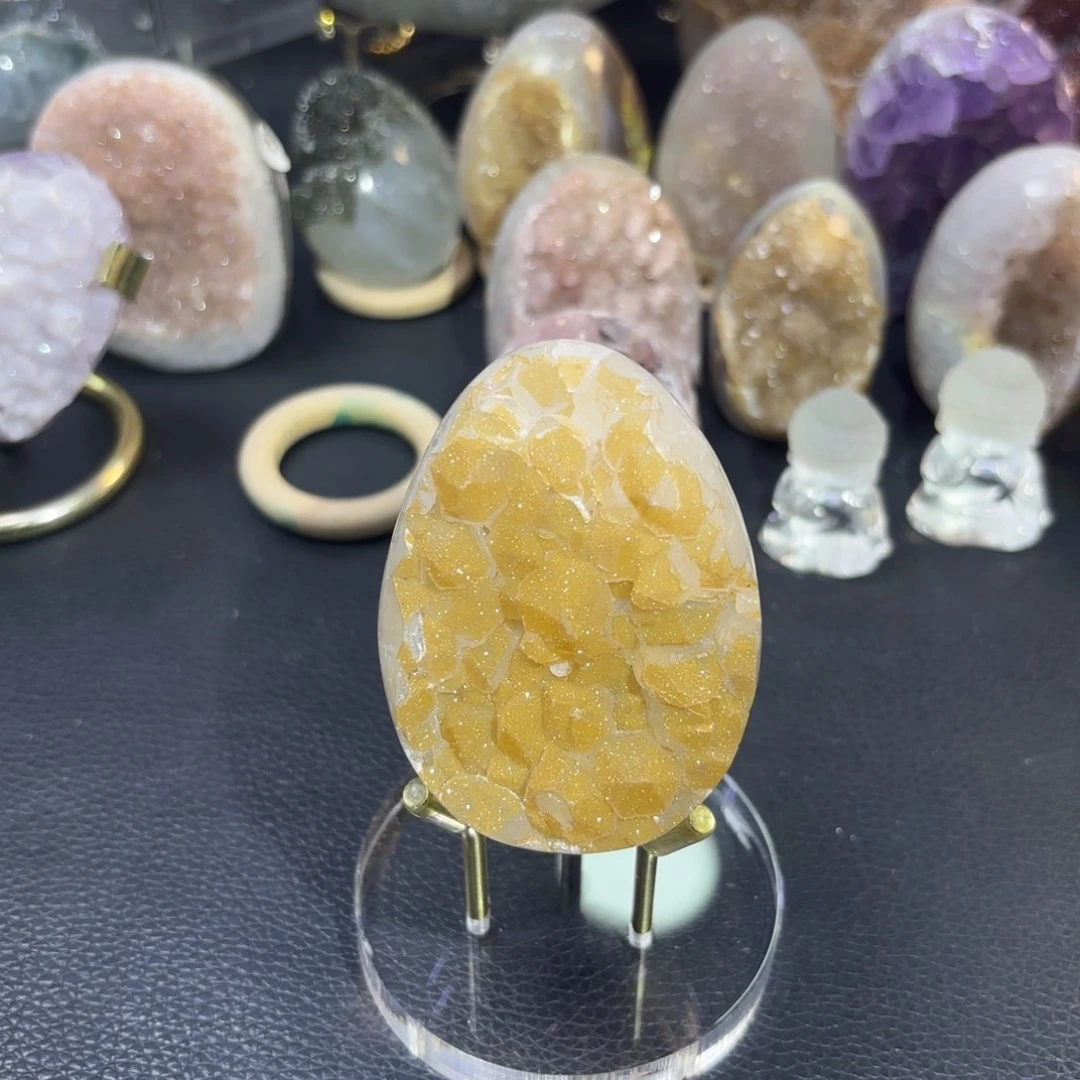 紫晶未镶嵌大型摆件（非配饰）金色牙软 龙蛋