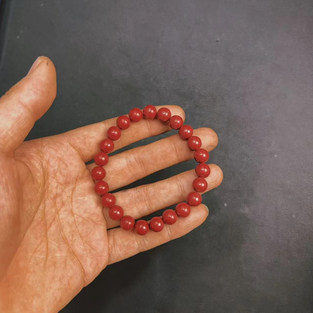 含辰砂工艺品天然朱砂卡10mm手串 A079—多样性发