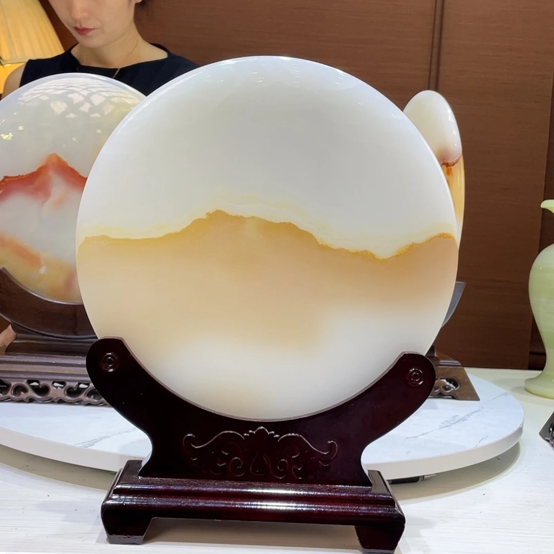 子***煜玉璧精品天然玉石摆件