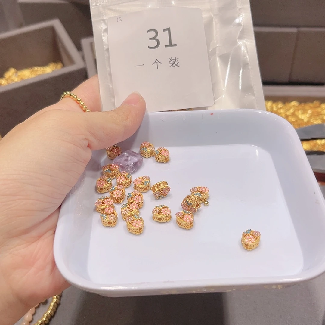 紫晶珠宝半成品银S925镀金镶嵌31