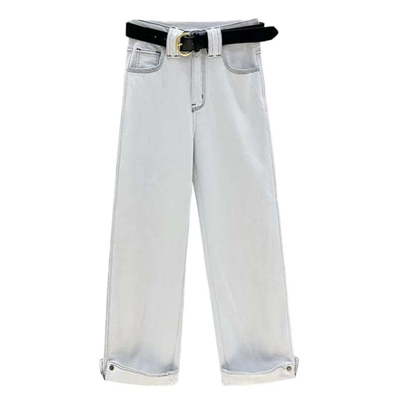 2025年夏季韩式新款休闲风直筒八分烟管裤女高级感百搭小众牛仔裤