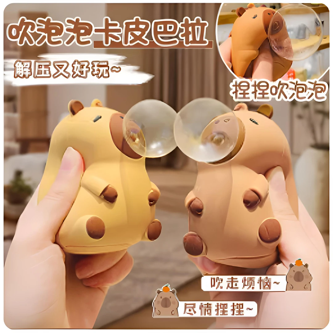 【网红爆款】卡皮巴拉吐泡泡捏捏乐书包钥匙扣解闷玩具女减压神器#