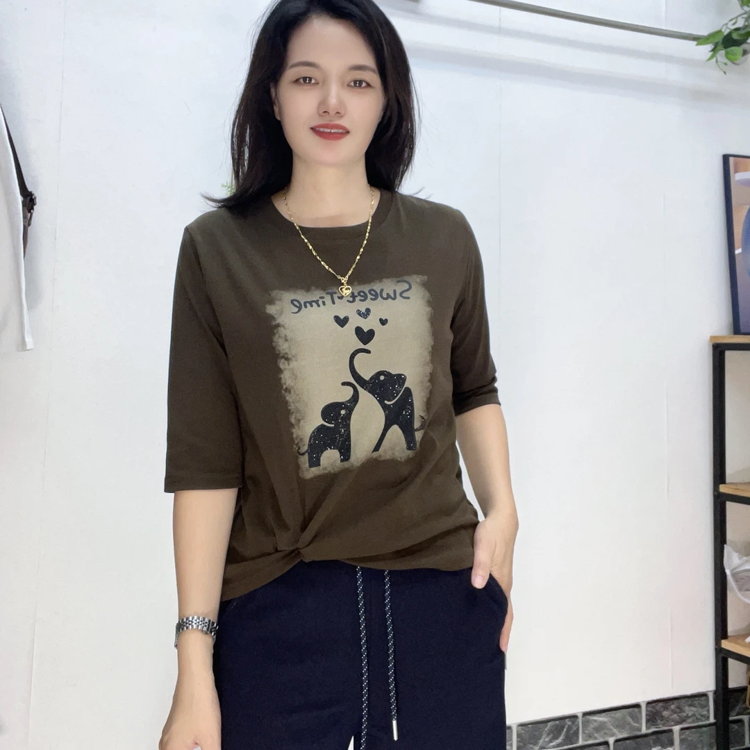 早秋新款中袖上衣9982（断码清仓）