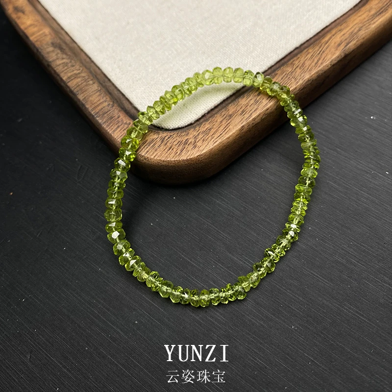 天然透体橄榄石多切面手串 尺寸可选 产品多样性发一