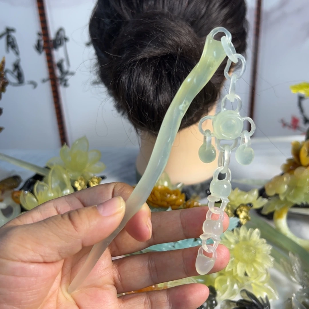 蛇纹石玉未镶嵌发饰