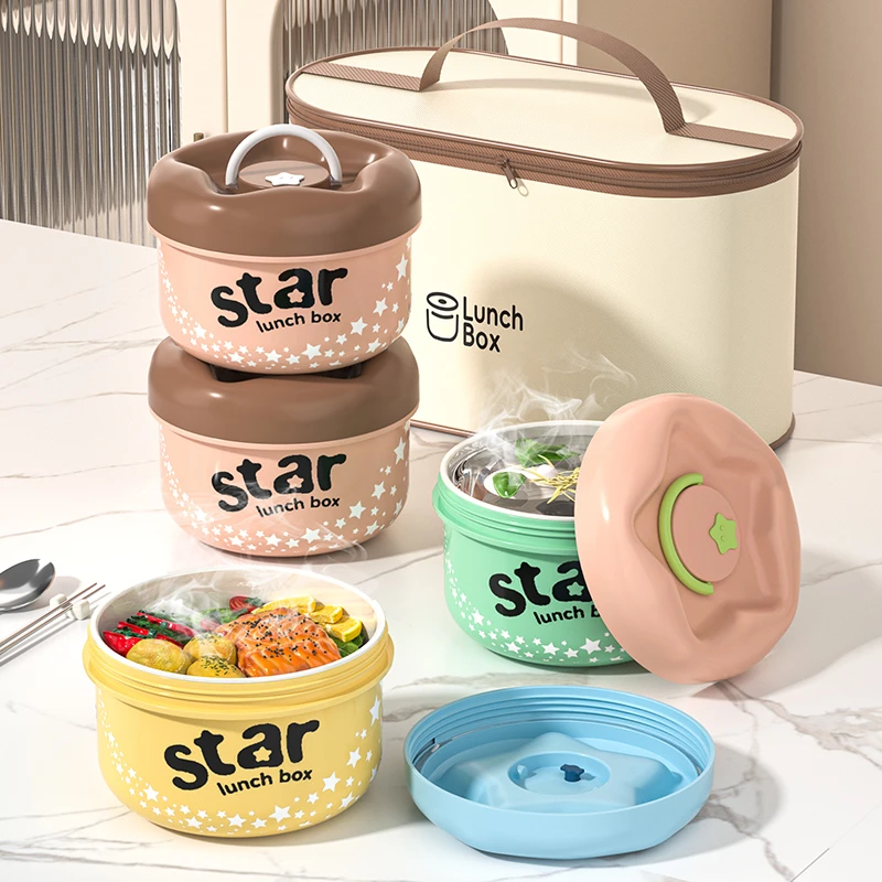 陶瓷内胆保温饭盒上班族2025新款便当盒带饭盒可微波炉加热餐盒碗