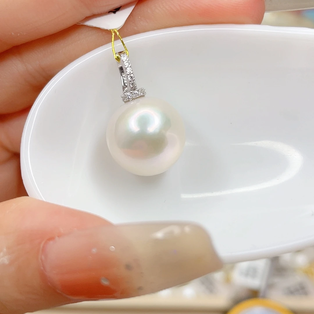 淡水珍珠银S925镶嵌吊坠(不含链)