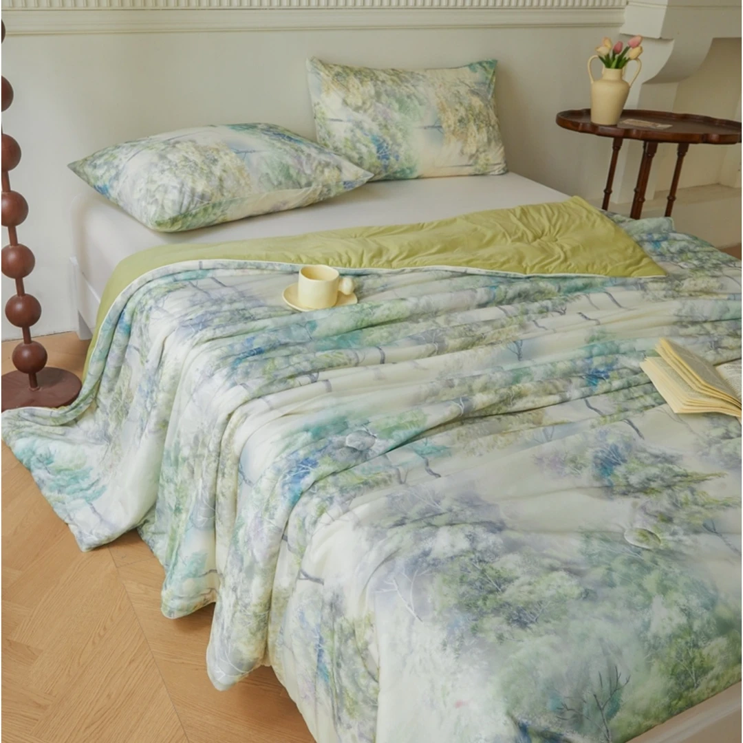 XYZ针织凉感丝印花夏被空调被 叶问