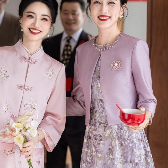【梦萦】喜妈妈礼服婚宴套装2025喜婆婆年轻气质高级感结婚连衣裙