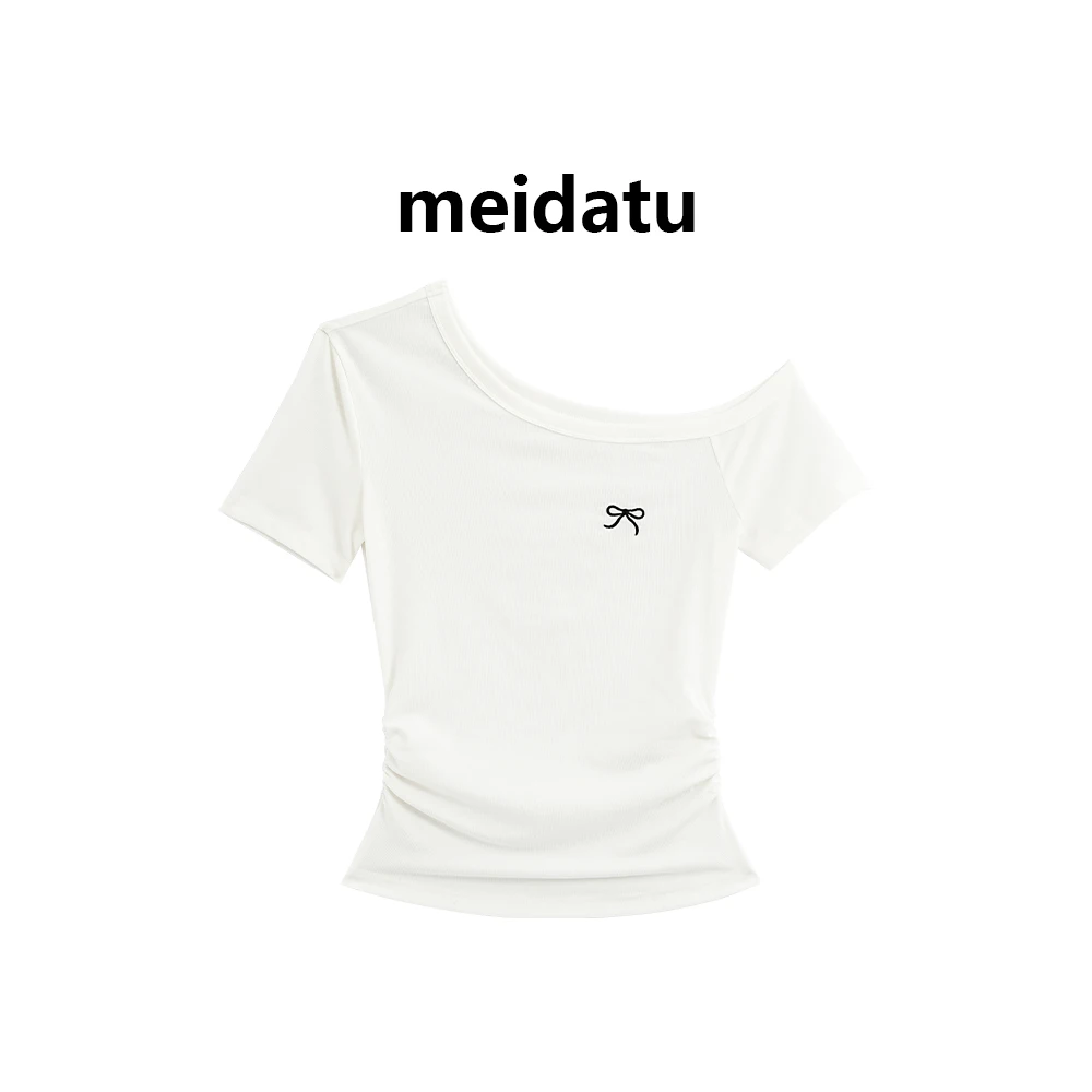 美哒兔（夏日序曲）纯欲风斜肩蝴蝶花上衣（高个子版）CD713-HG