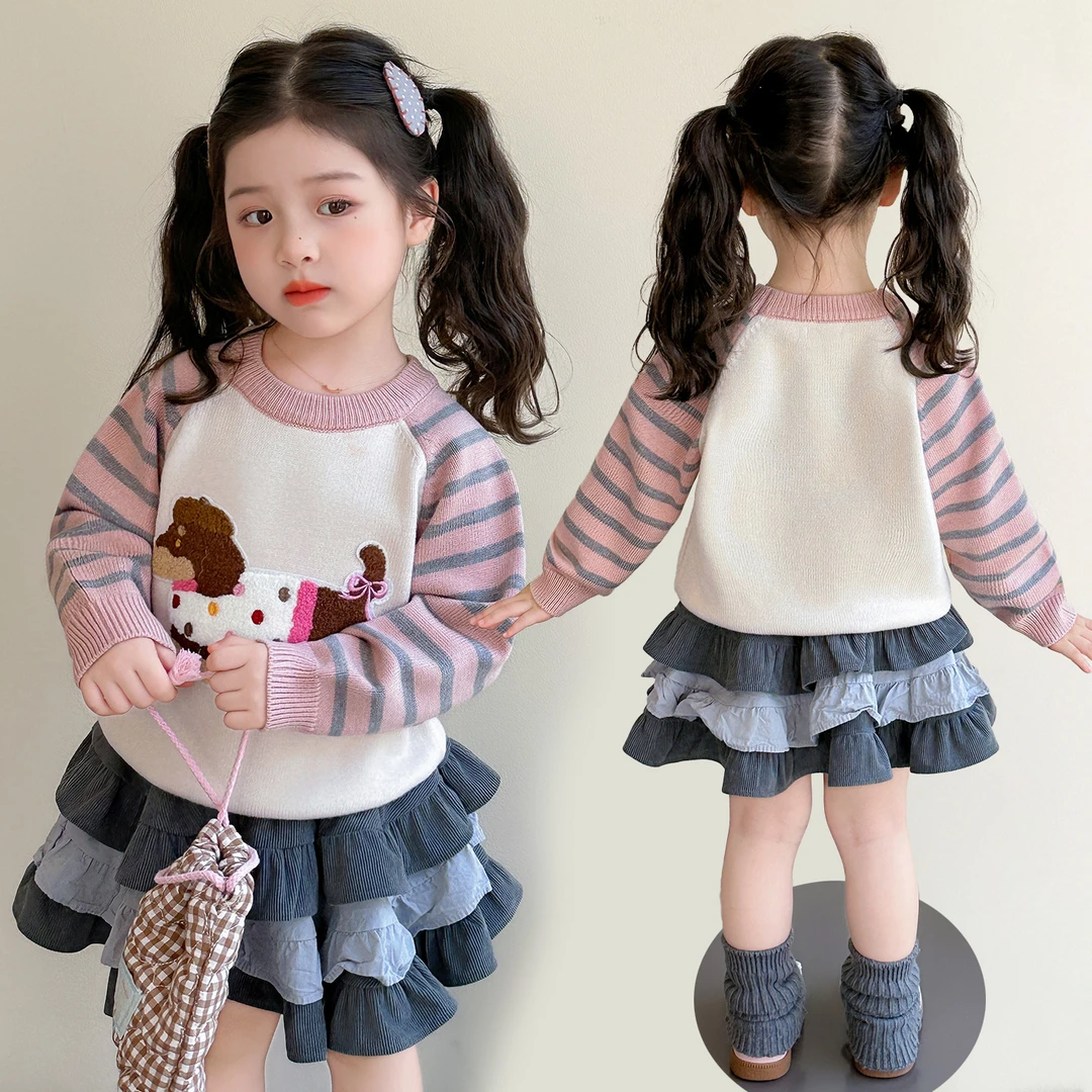 女童毛衣套头秋冬2025新款洋气儿童打底衫女宝宝针织衫毛线上衣潮