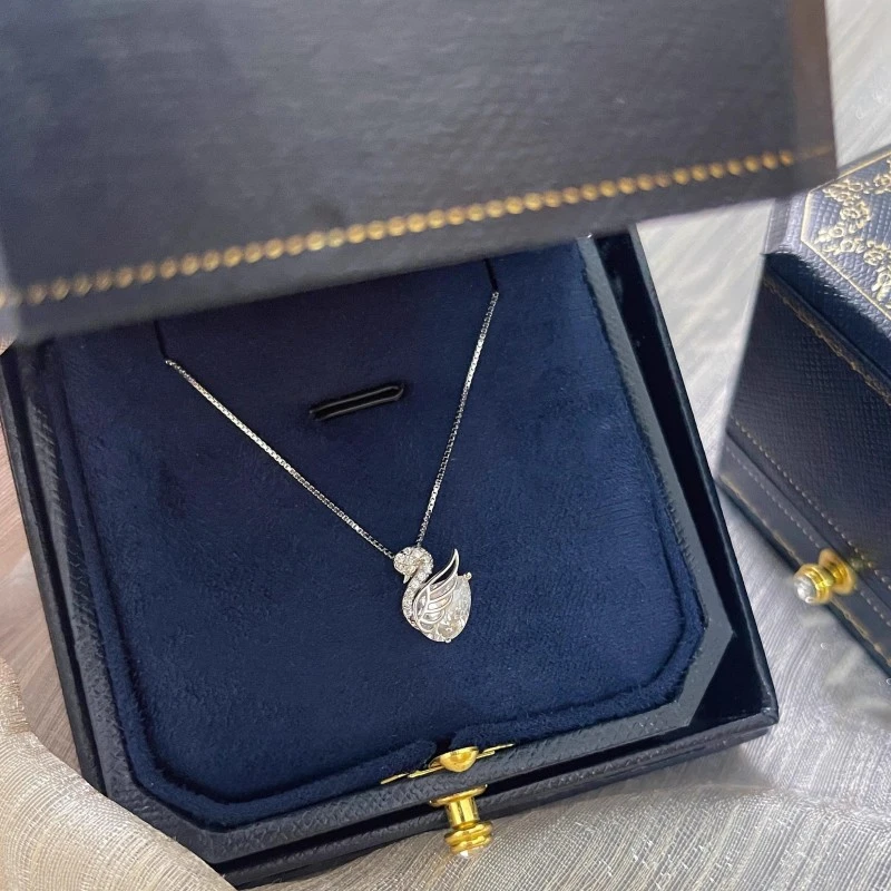 奥洛黛娅 坠链均925银 小天鹅项链女款轻奢小众锁骨链七夕送女友