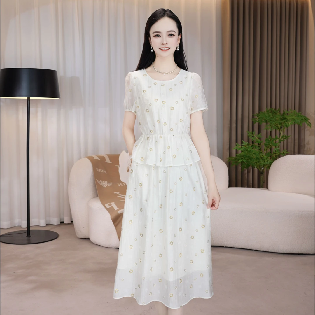 连衣裙裙子小花气质长裙时尚夏季法式连衣裙裙子小花气质长裙时尚