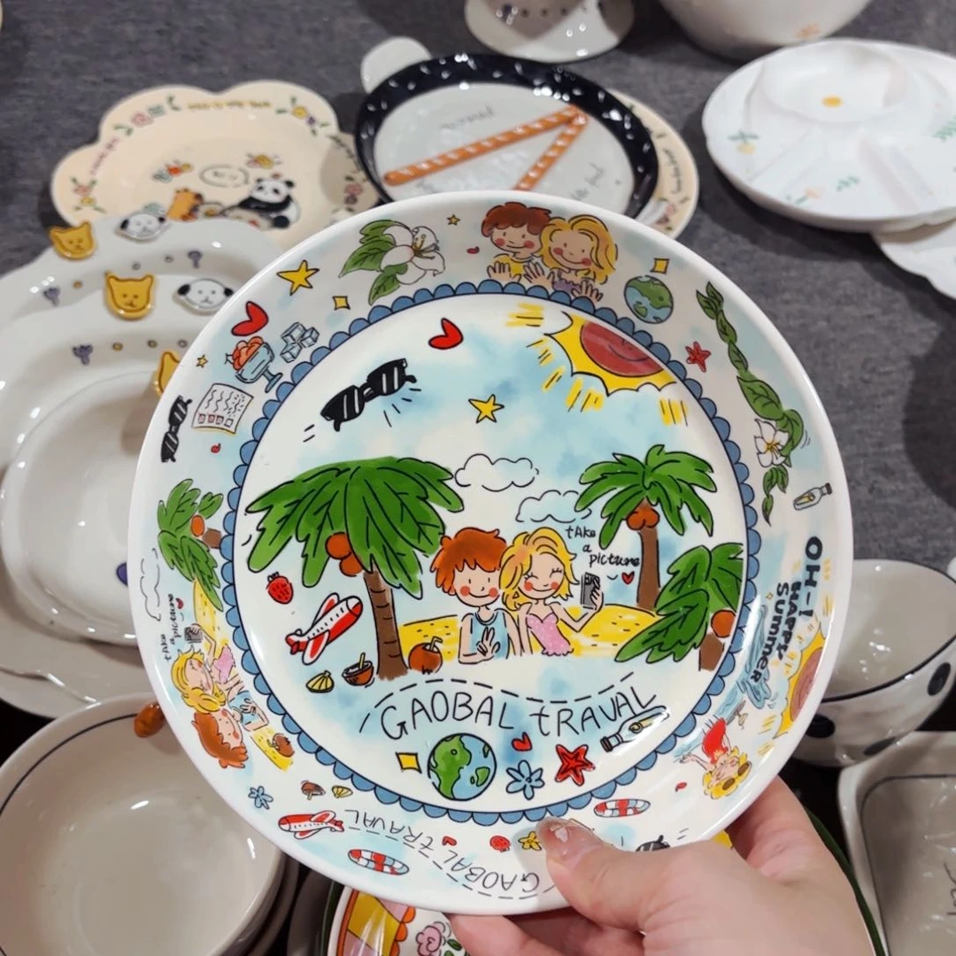 陶瓷荷兰太太八寸餐盘