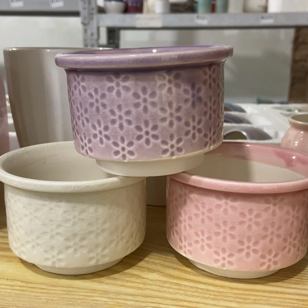 红陶高温陶瓷花盆