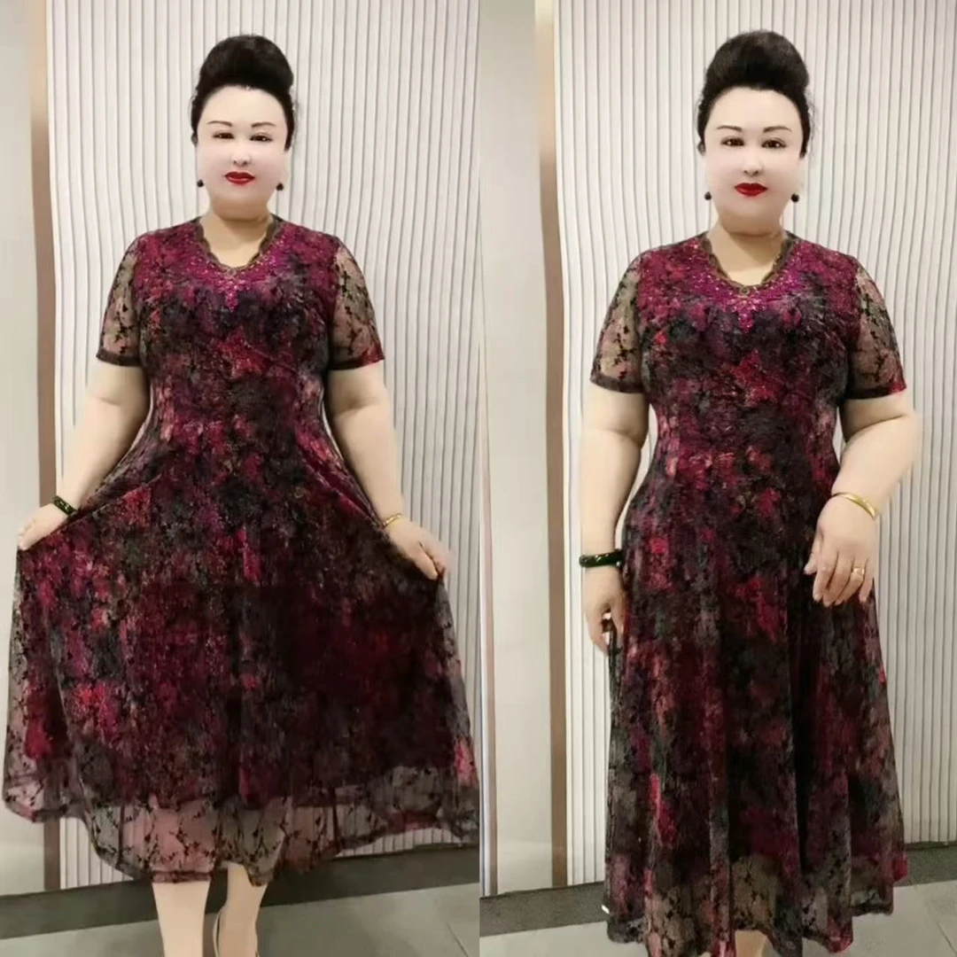 50822款时尚百搭大码碎花裙