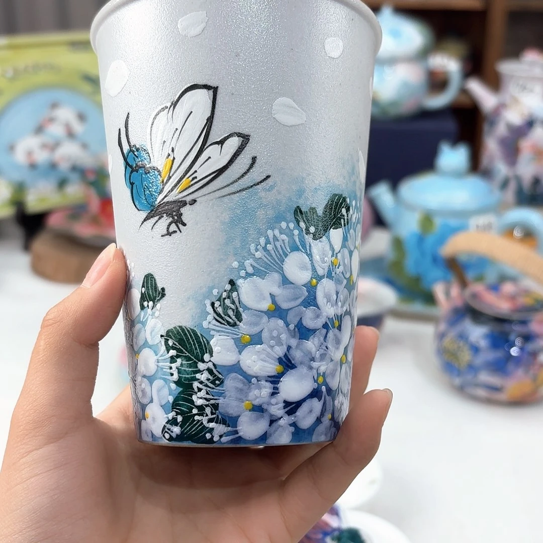 景德镇手绘高温釉下彩陶瓷茶具