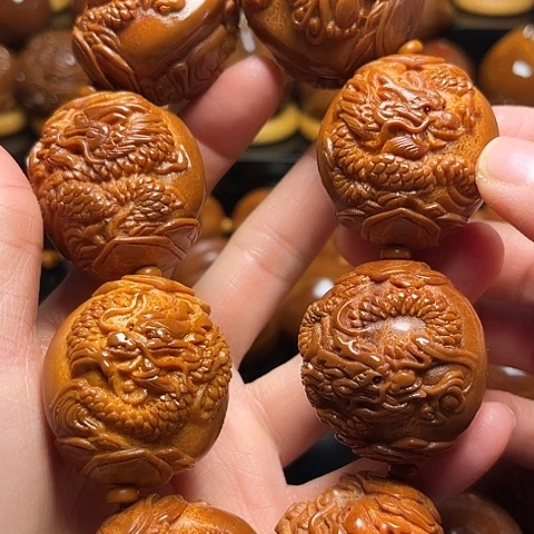 把***旧橄榄核手串/手链龙财