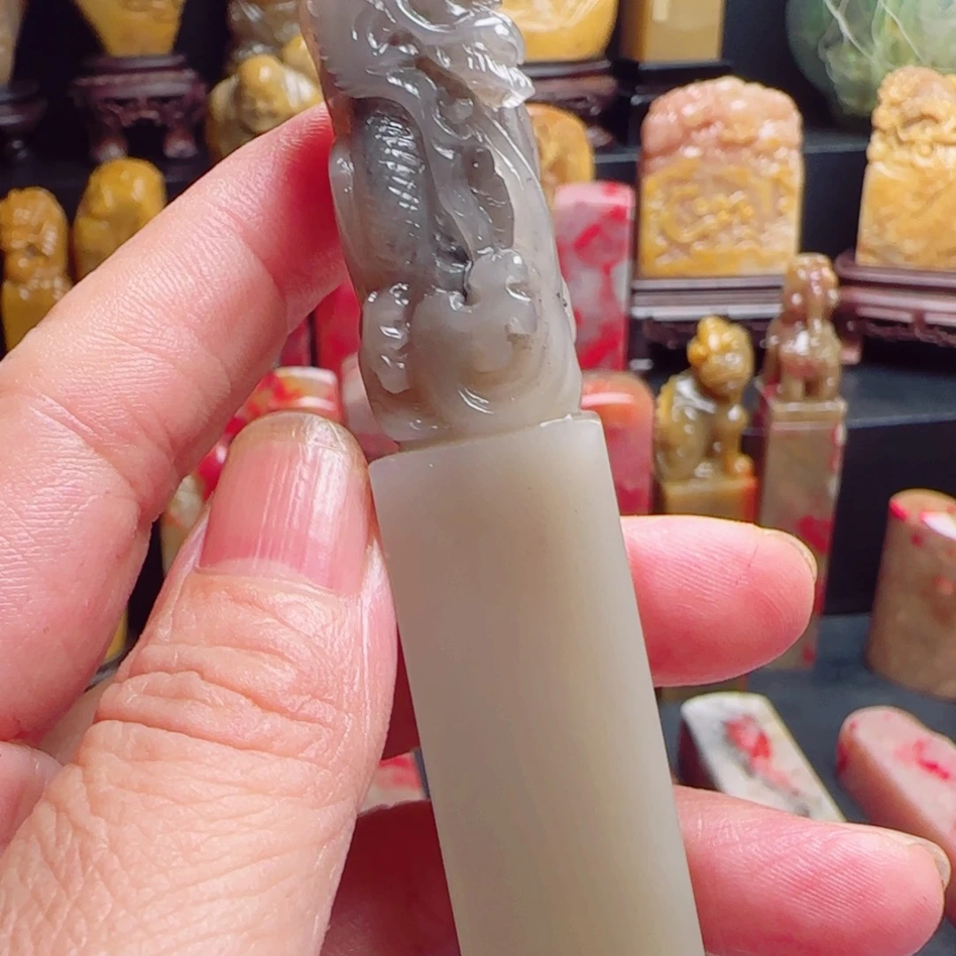 昌化石牛角冻印章