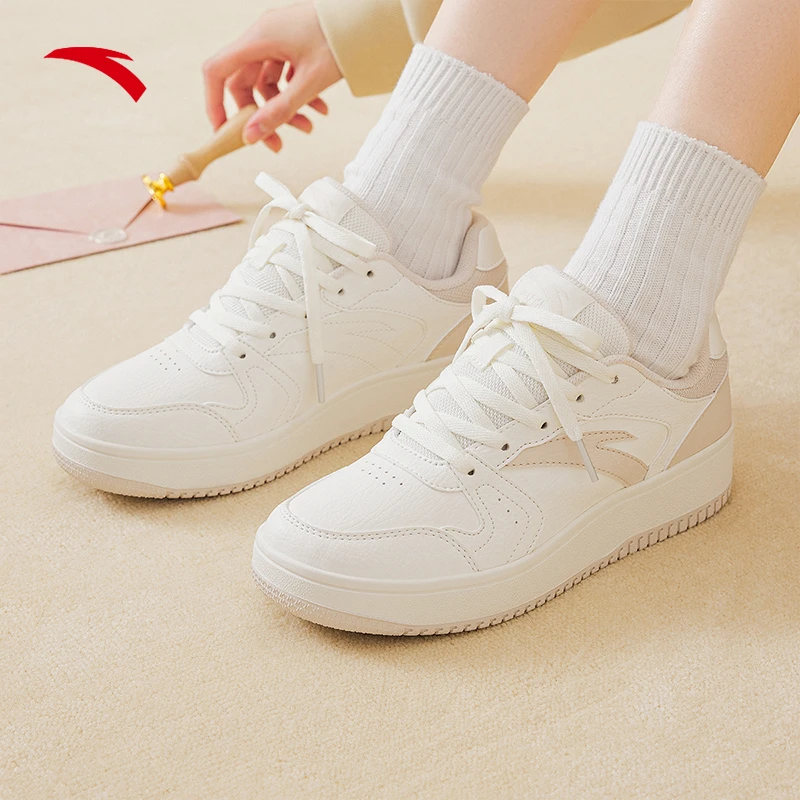 安踏小零感板鞋春夏男女休闲板鞋百搭低帮复古厚底增高舒适运动鞋