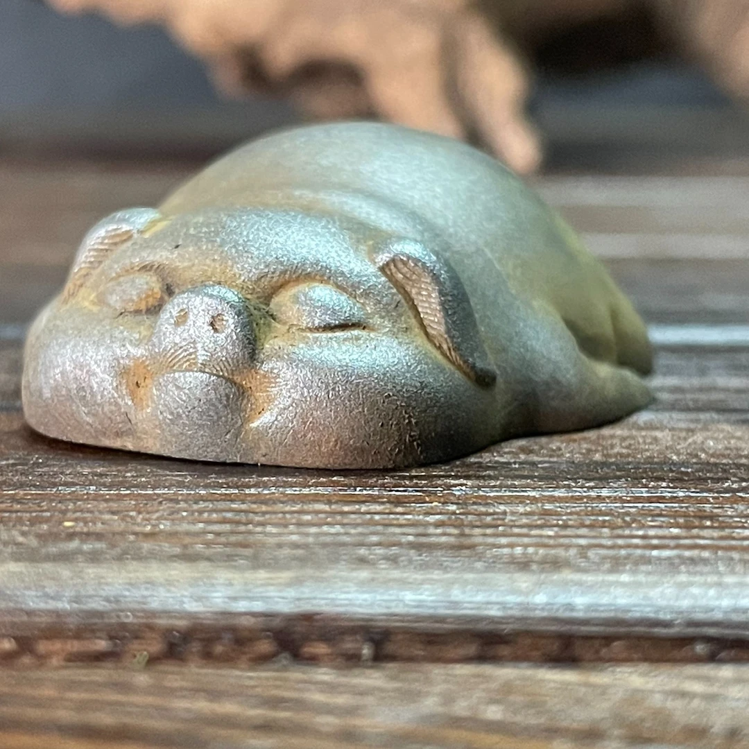 创意手工铁艺可爱小猪桌面茶宠茶玩装饰小摆件小猪猪