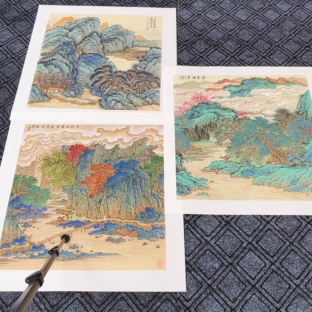 元***春国画叶成兰老师四尺斗方山水奇3