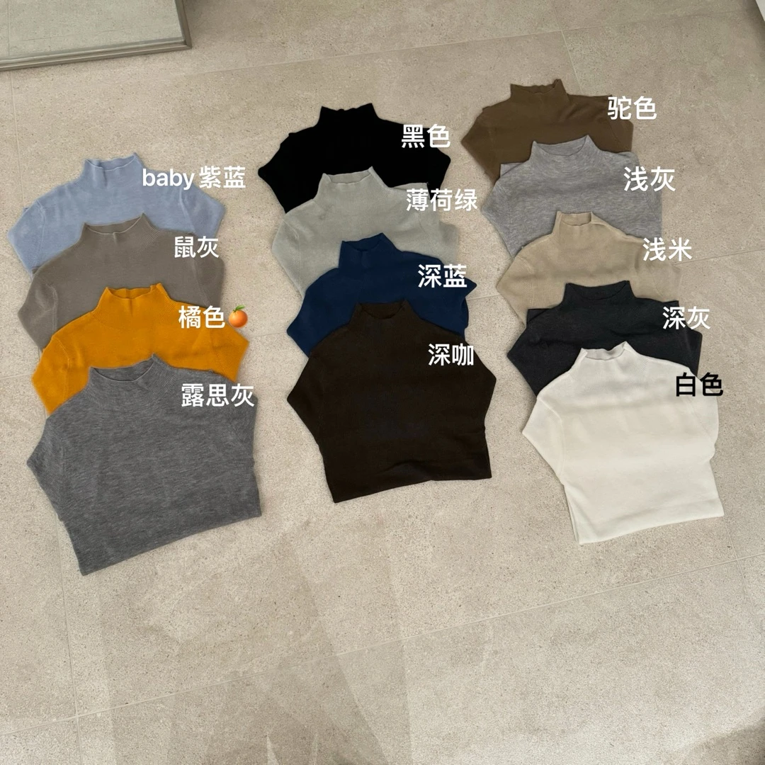 ZHANG&B1 韩系百搭高领纯色百搭打底毛衣 68021