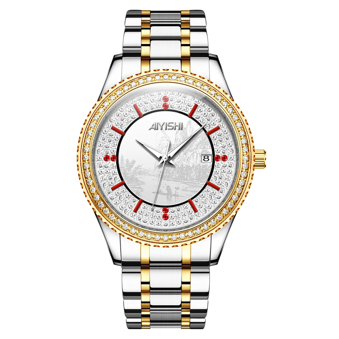 瑞士注册品牌AIYISHI爱依士高档商务男士腕表-2520-BLKJ