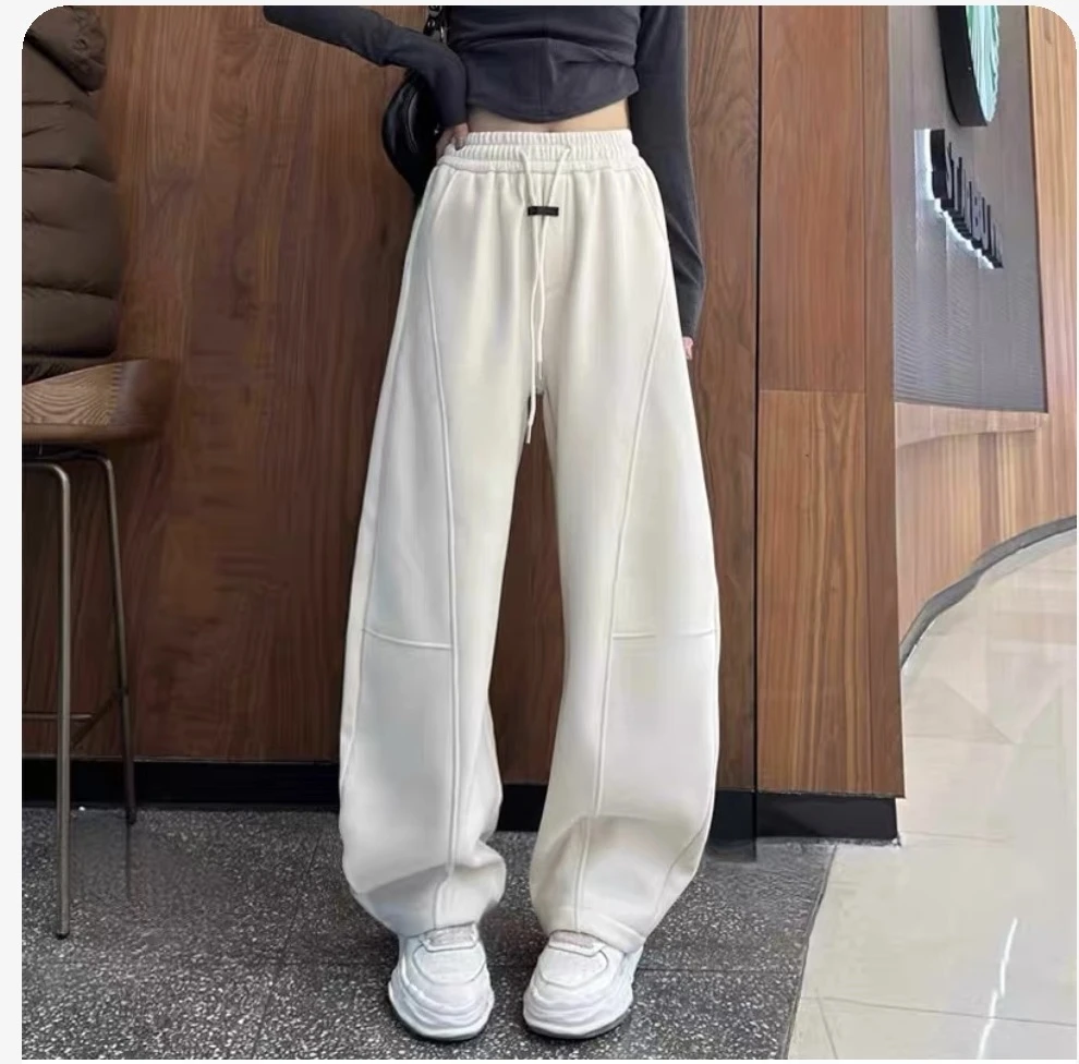 香蕉裤显瘦百搭松紧带直筒裤女士卫裤薄款纯色微弹力高腰