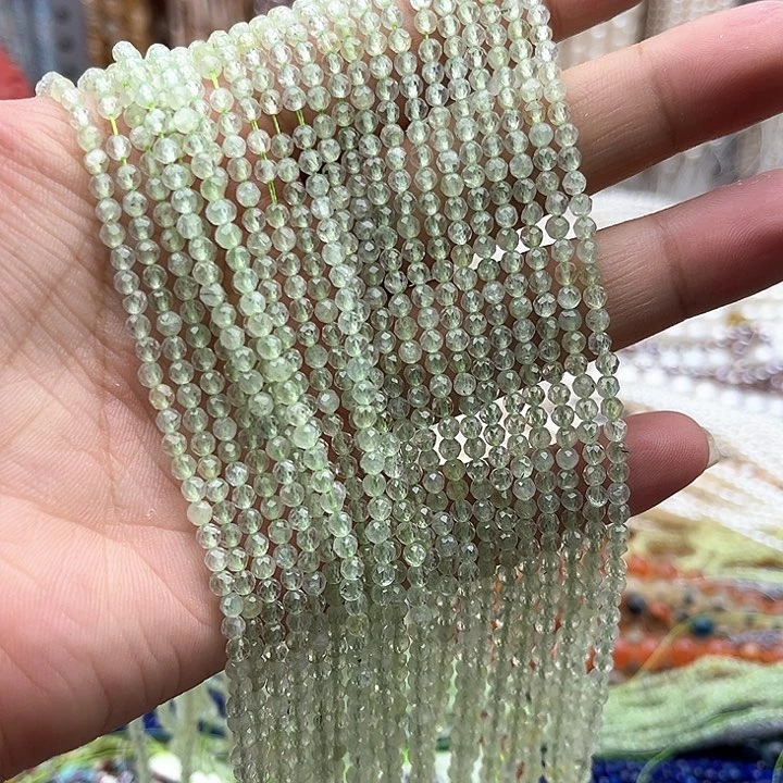 未镶嵌玛瑙/玉髓珠宝半成品一条3mm左右葡萄石刻面