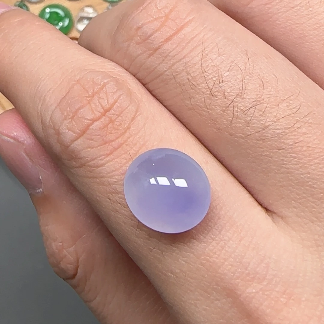 翡翠未镶嵌颈饰紫翡蛋面