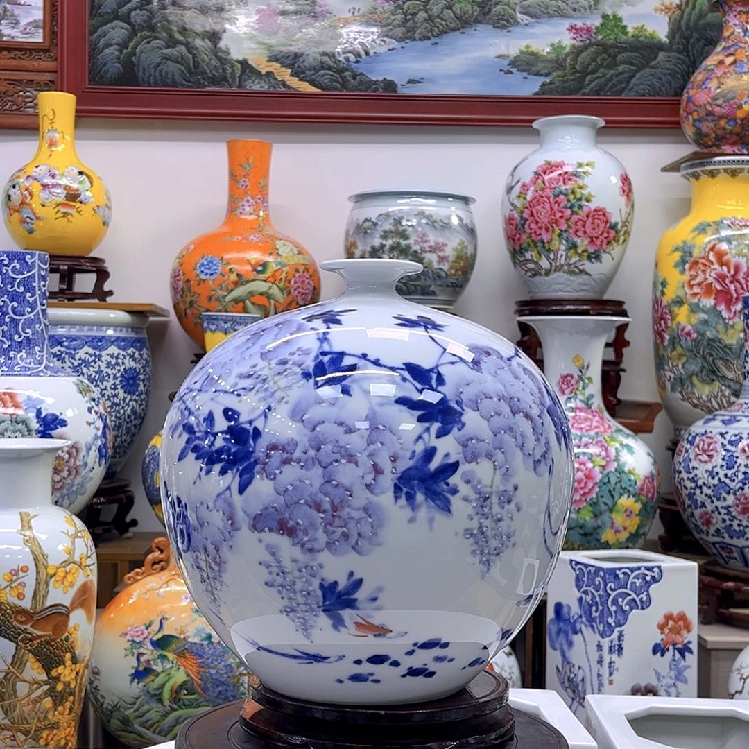 白泥花瓶确保手工手绘