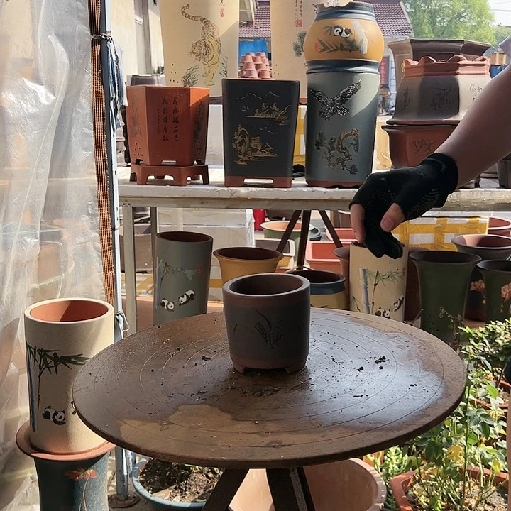 宜兴紫砂A412花盆花盆