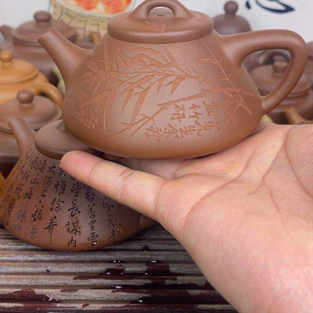 紫砂茶壶子冶石瓢原矿深井紫泥200cc左右0